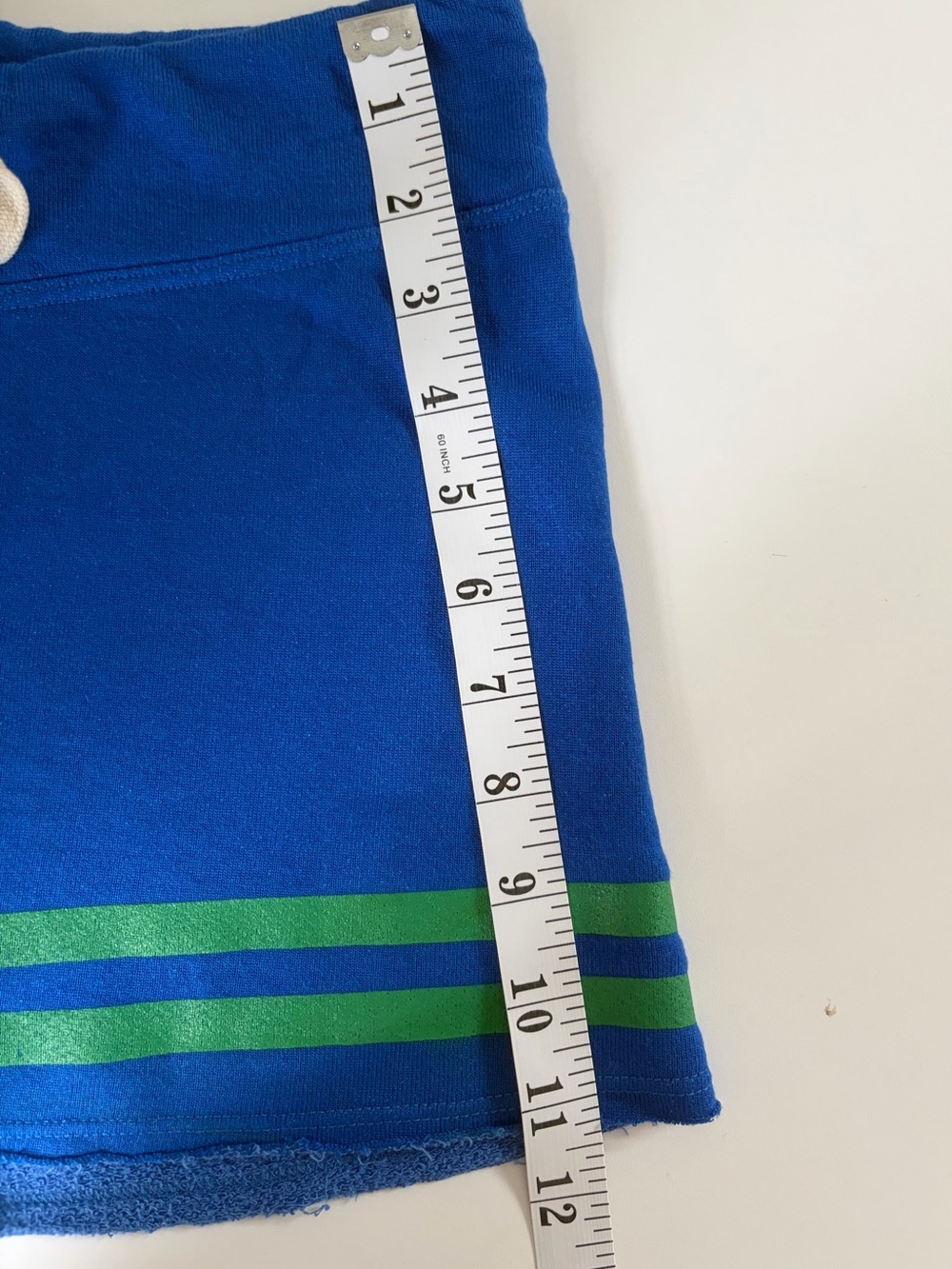 SUNDRY Blue & Green Striped Drawstring Lounge Shorts stripes, size 0, EUC - Picture 6 of 8